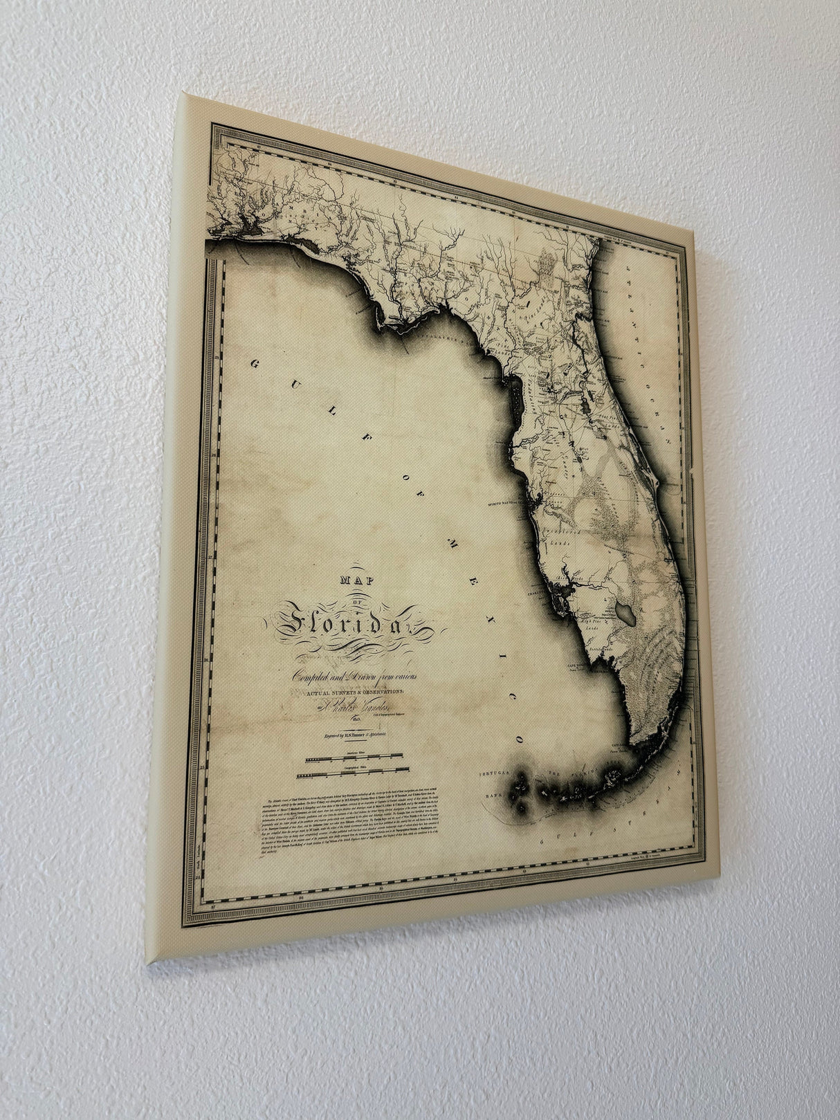 1823 Map of Florida Framed