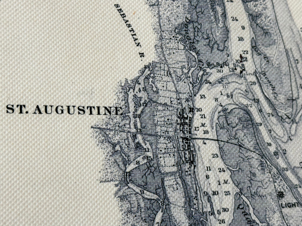 1882 Chart of Saint Augustine to Matanzas Inlet Framed