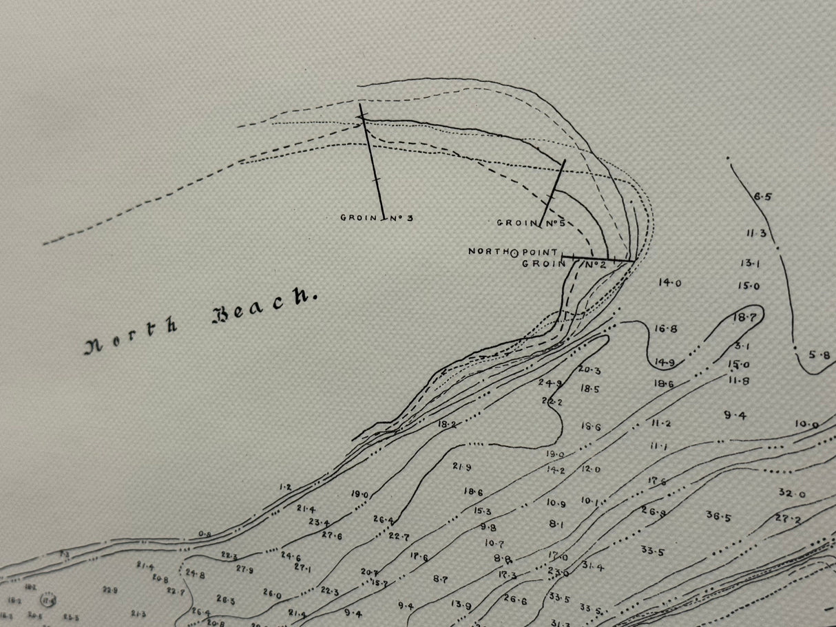 1892 Map of North Beach Vilano Beach Florida St Augustine Harbor Entrance Anastasia Island Framed