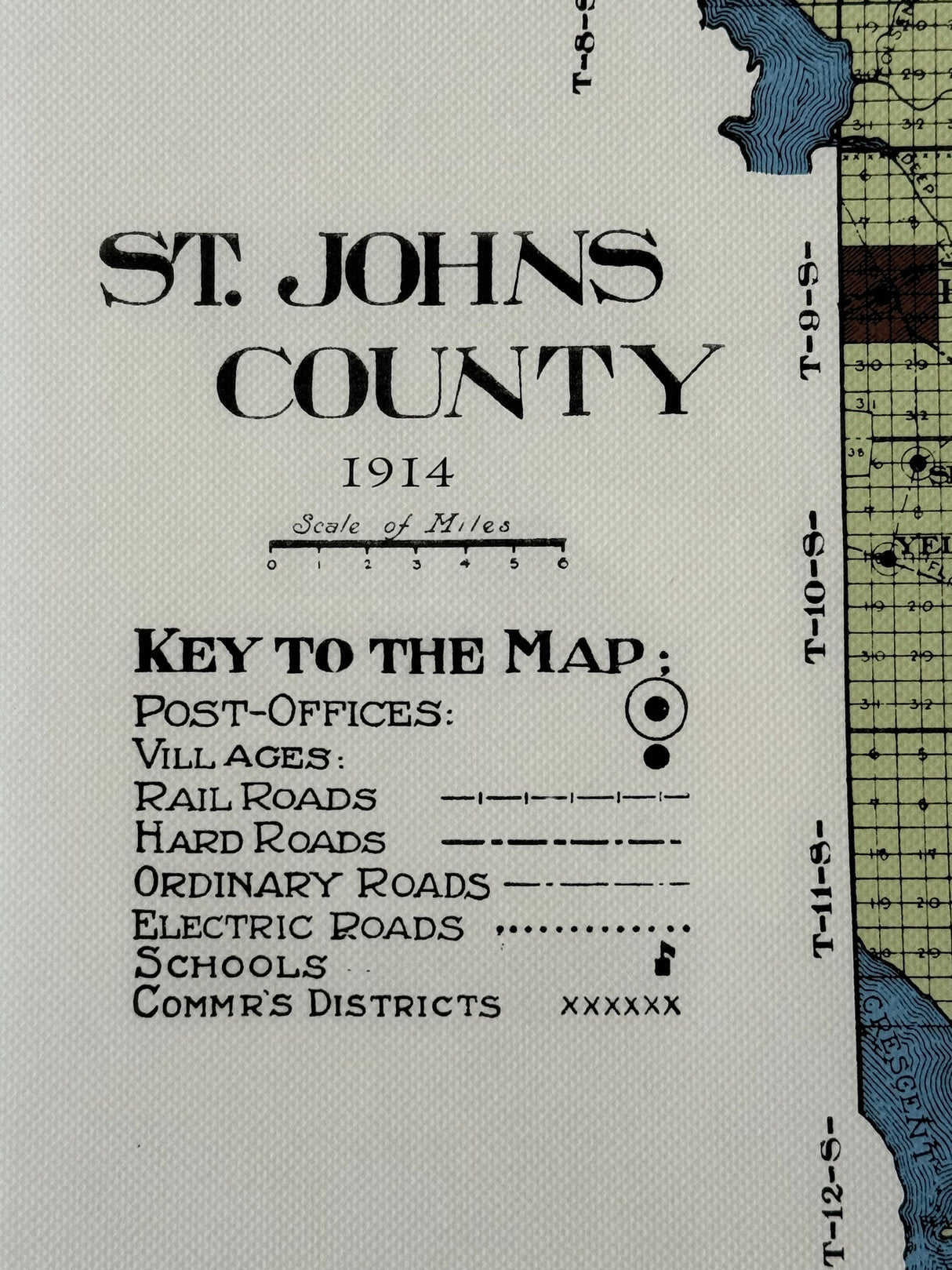 1914 Map of Saint Johns County Florida Framed