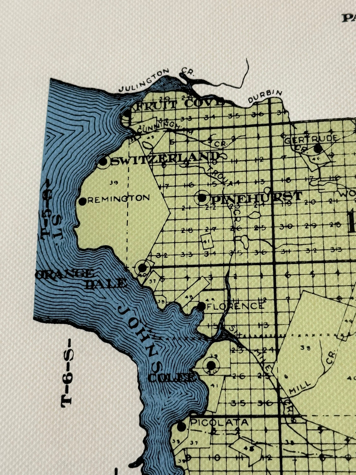 1914 Map of Saint Johns County Florida Framed