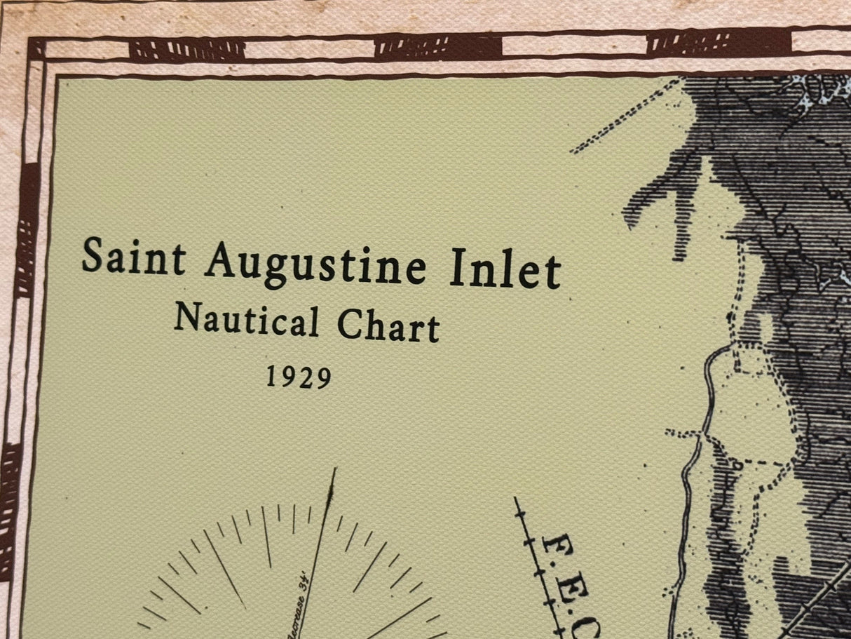 1929 Chart of the Saint Augustine Inlet Florida Framed