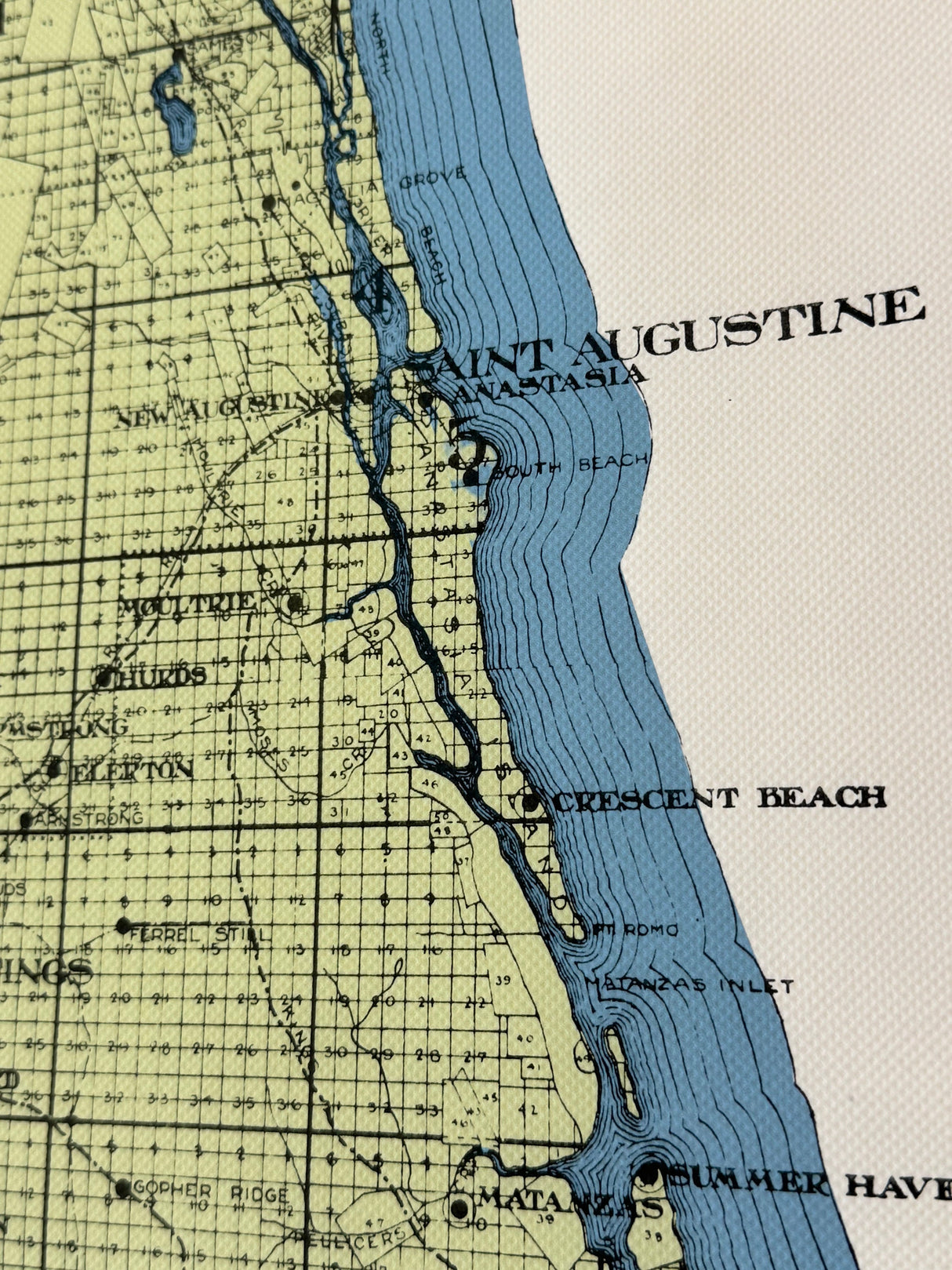 1914 Map of Saint Johns County Florida Framed