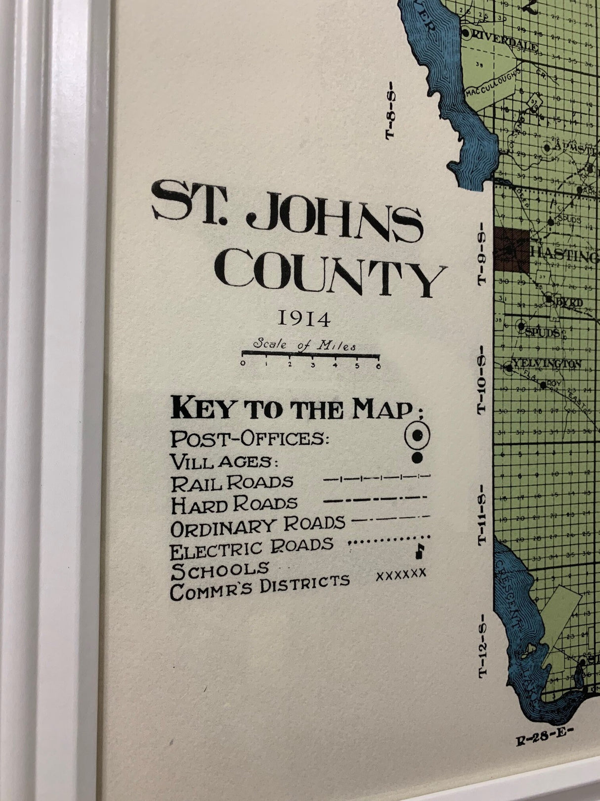 1914 Map of Saint Johns County Florida Framed