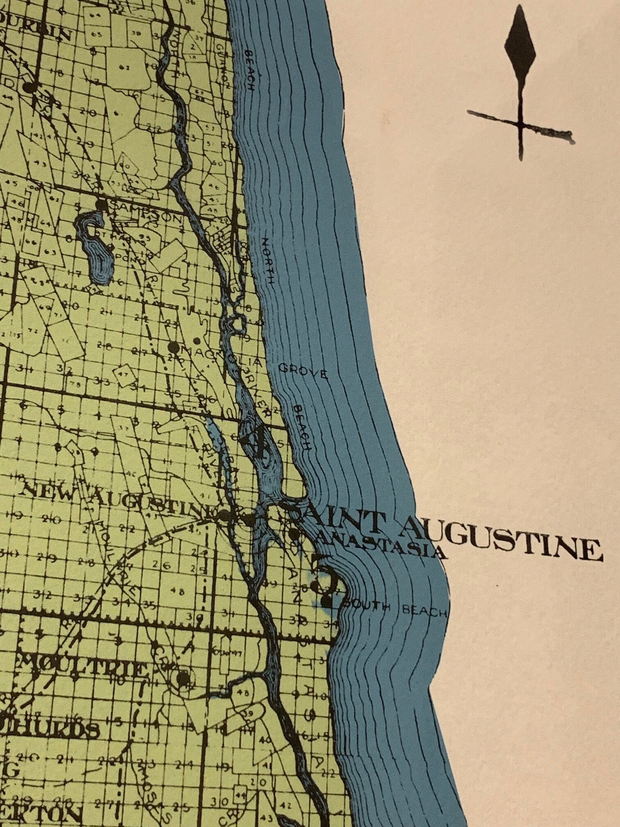 1914 Map of Saint Johns County Florida Framed