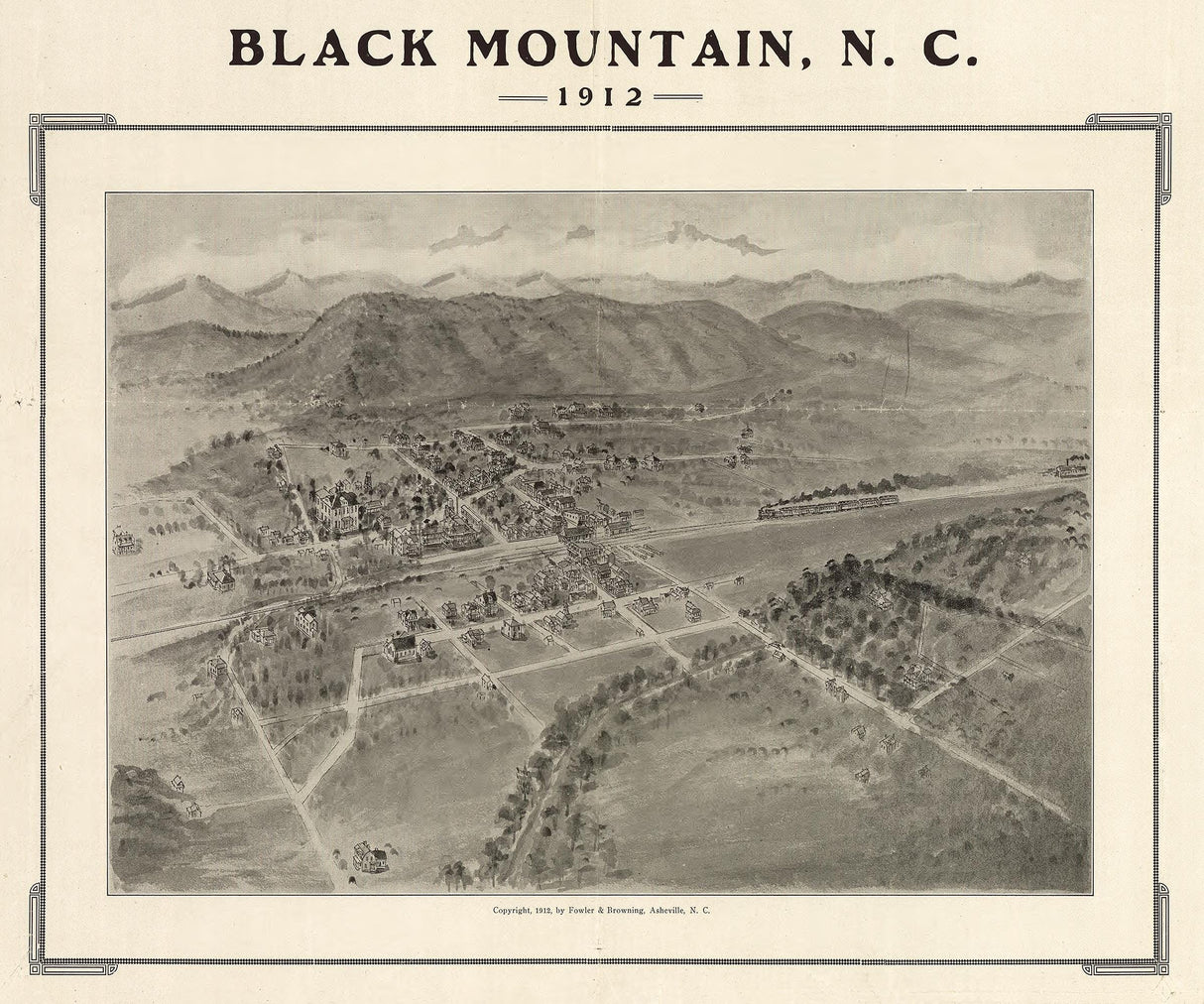 1912 Map of Black Mountain North Carolina