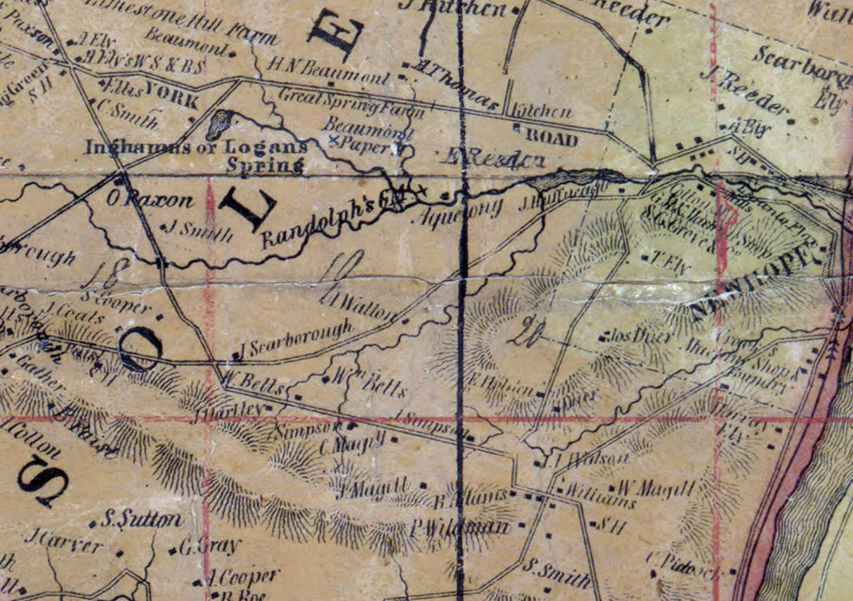 1850 Map of Solebury Township Bucks County Pennsylvania