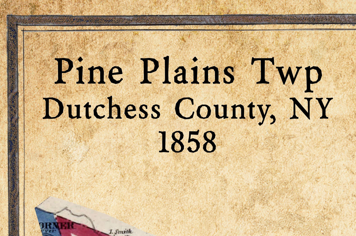 1858 Map of Pine Plains Township Dutchess County New York