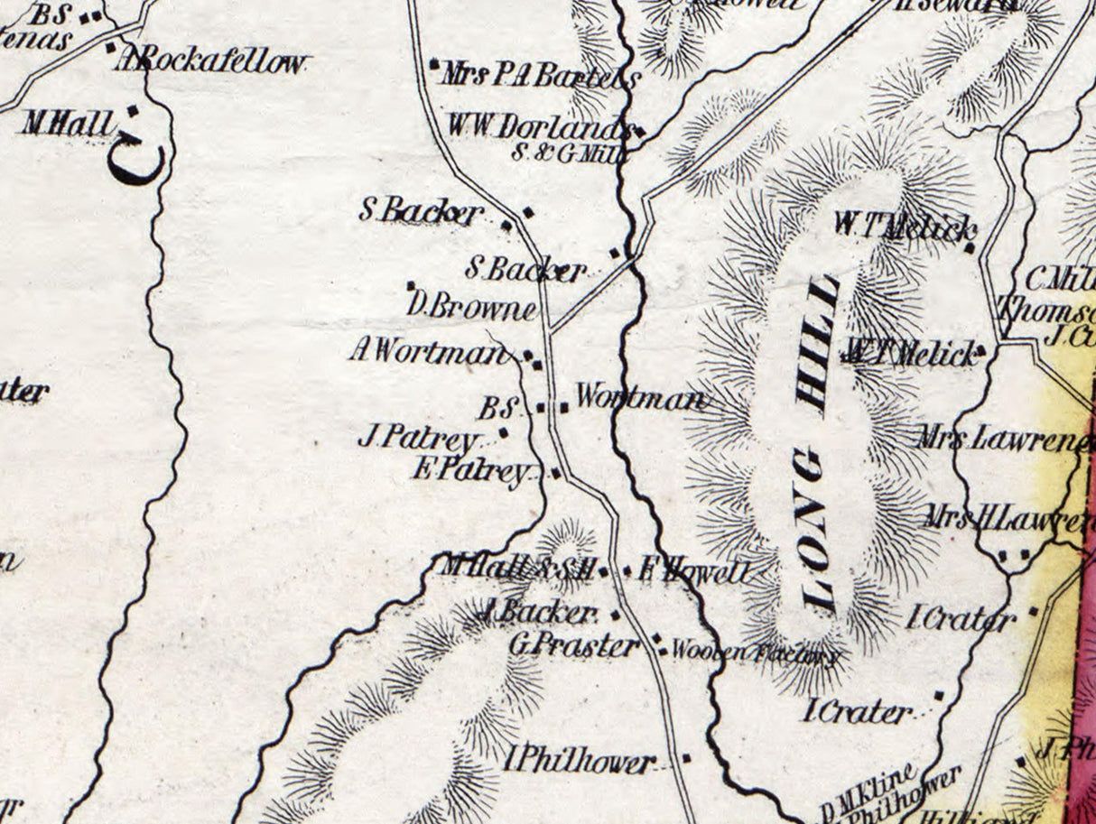1853 Map of Chester Township Morris County New Jersey
