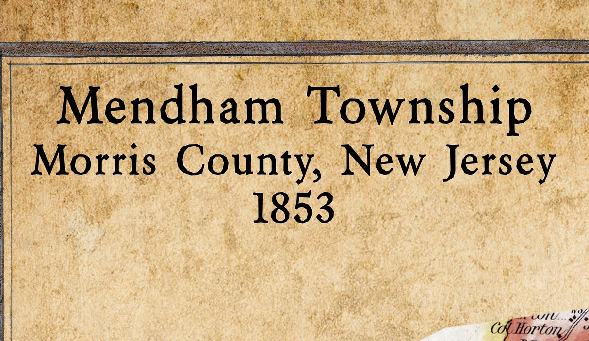 1853 Map of Mendham Township Morris County New Jersey
