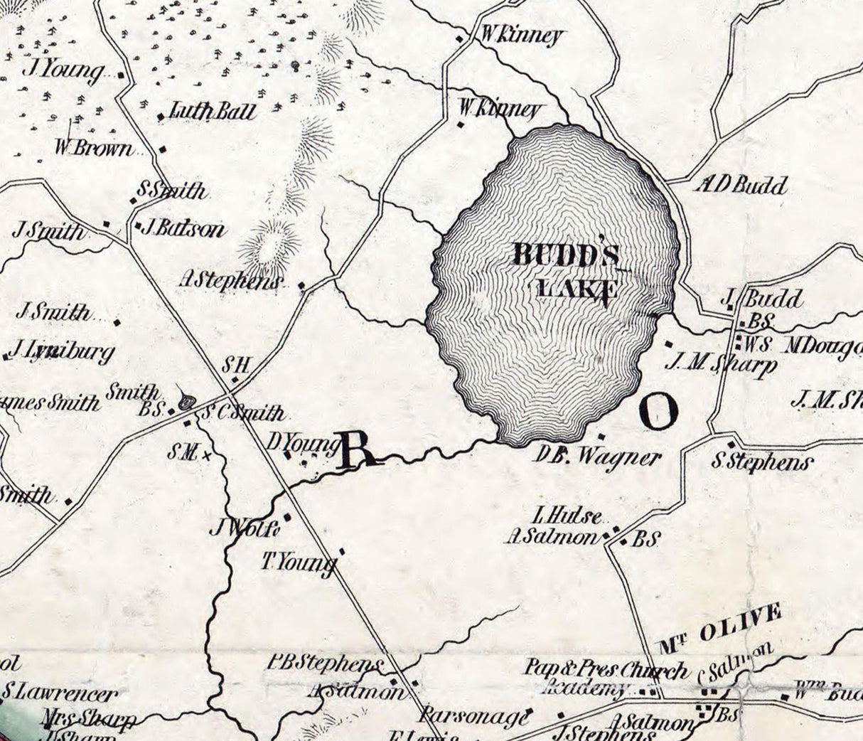 1853 Map of Roxbury Township Morris County New Jersey