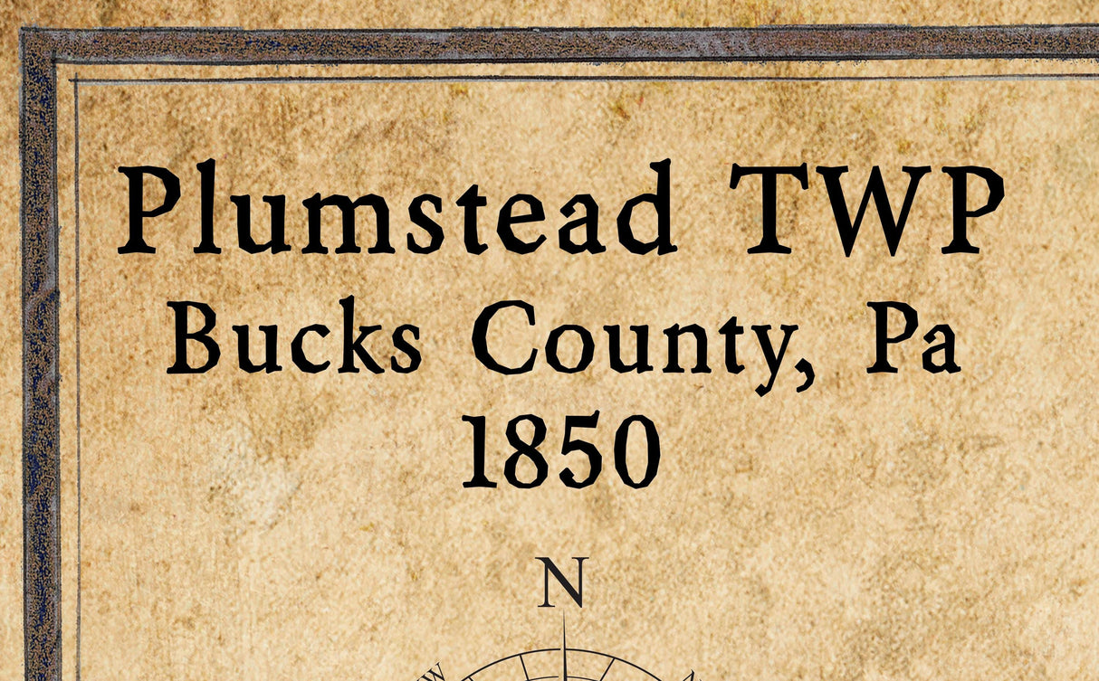 1850 Map of Plumstead Township Bucks County Pennsylvania