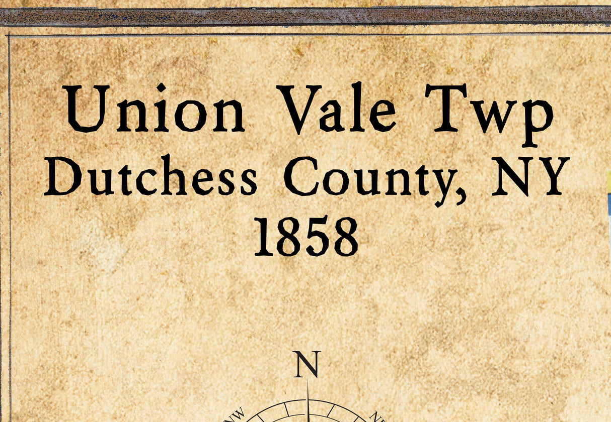 1858 Map of Union Vale Township Dutchess County New York