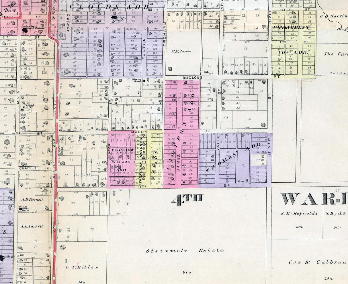 1895 Map of Carthage Jasper County Missouri