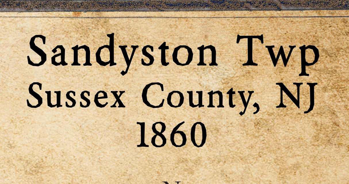 1860 Map of Sandyston Township Sussex County New Jersey