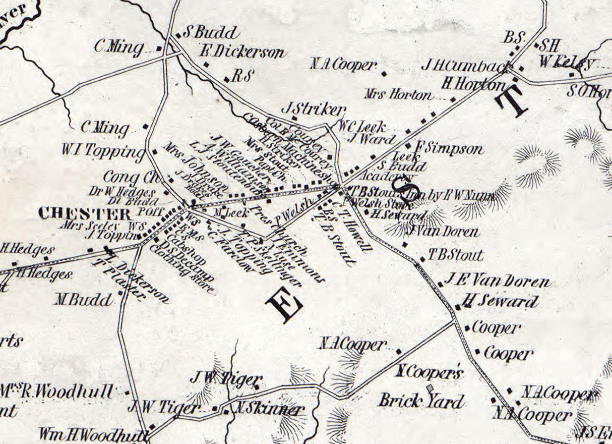 1853 Map of Chester Township Morris County New Jersey