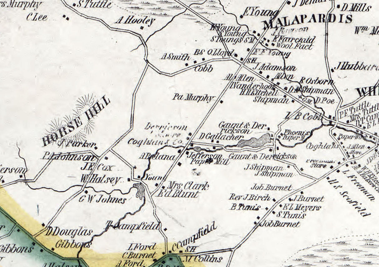 1853 Map of Hanover Township Morris County New Jersey
