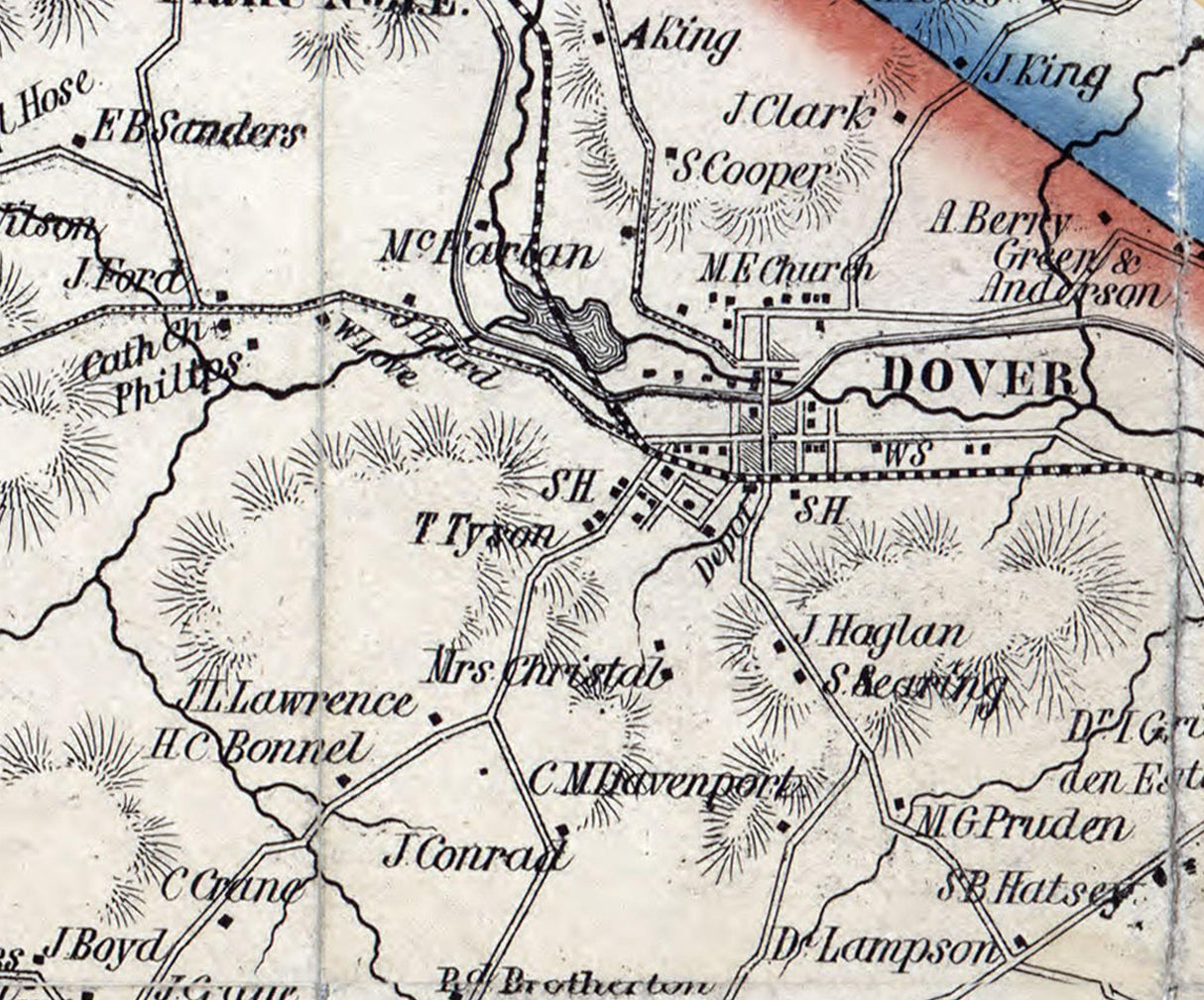 1853 Map of Randolph Township Morris County New Jersey