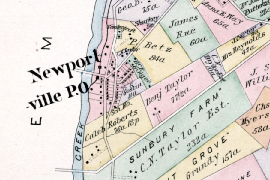 1891 Map of Bristol Township Bucks County Pennsylvania