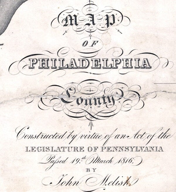 1819 Map of Philadelphia County Pennsylvania Land Owner Map