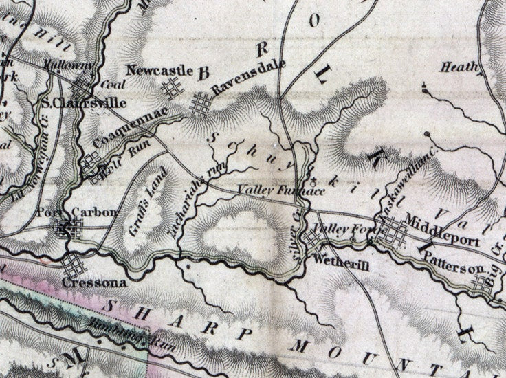 1830 Map of Schuylkill County Pennsylvania