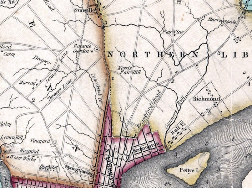 1819 Map of Philadelphia County Pennsylvania Land Owner Map