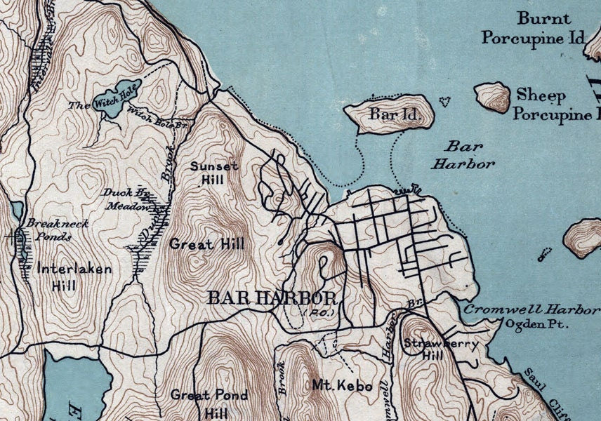 1893 Map of Mount Desert Island Maine