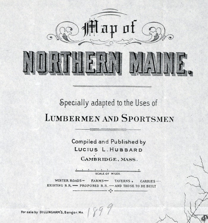 1899 Map of Northern Maine Farms Plantations