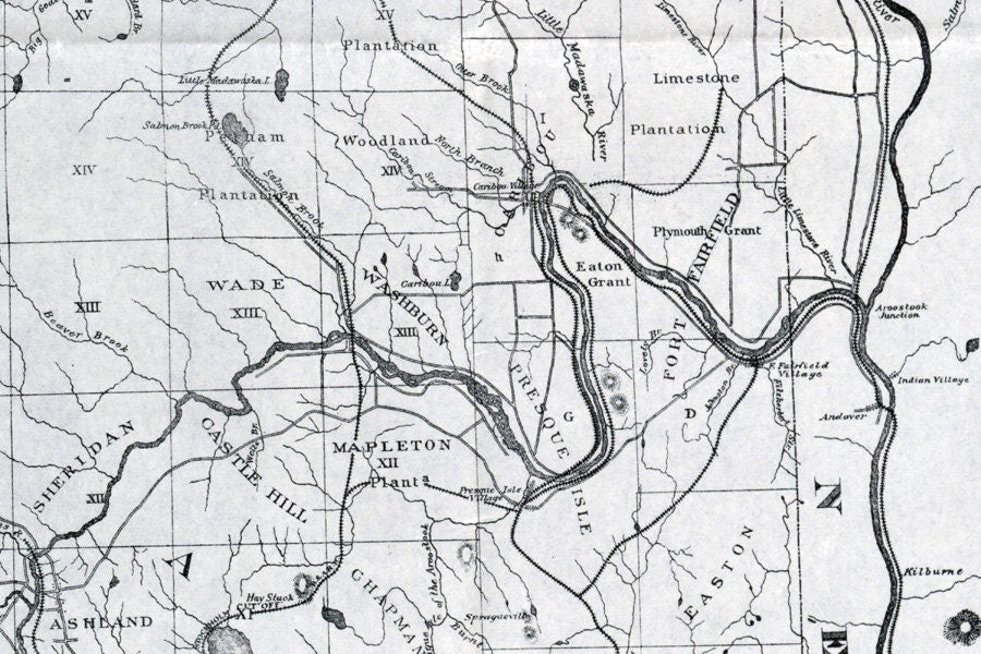 1899 Map of Northern Maine Farms Plantations