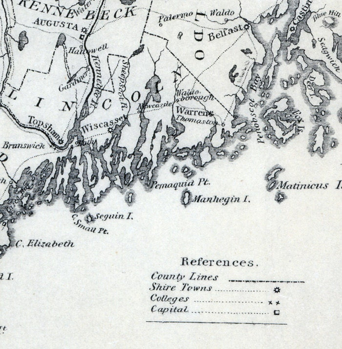 1831 Map of the state of Maine