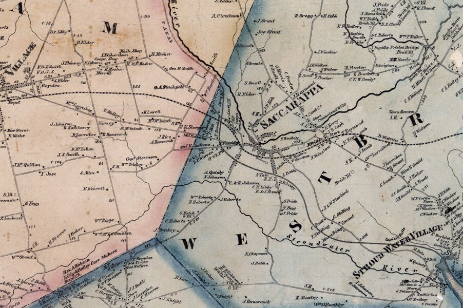 1857 Map of Cumberland County Maine & Portland