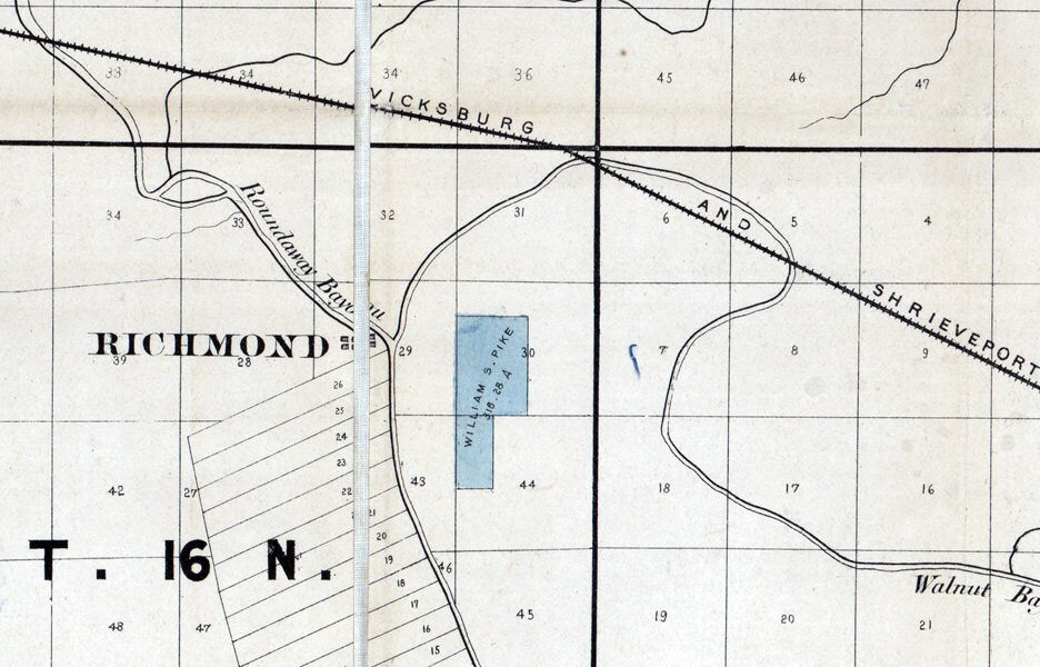 1860 Map of Madison County Louisiana New Carthage