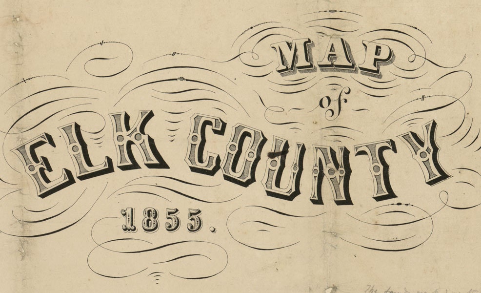 1855 Farm Line Map of Elk County PA Ridgeway Genealogy