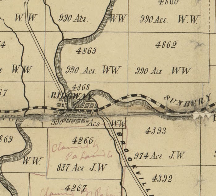1855 Farm Line Map of Elk County PA Ridgeway Genealogy
