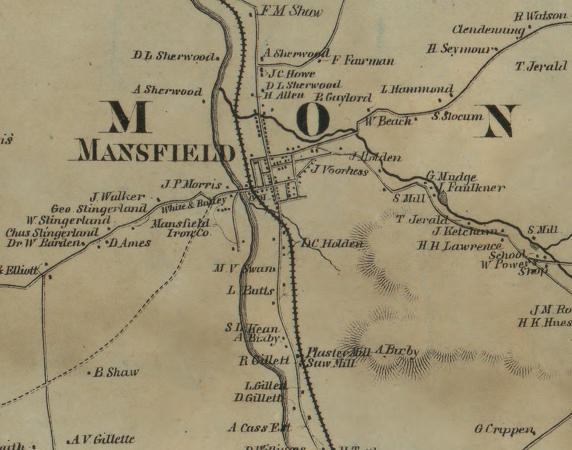 1862 Map of Tioga County Pa Mansfield Lawrenceville
