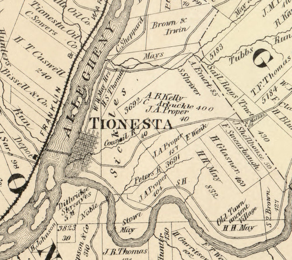 1876 Landowner Map of Forest County Pennsylvania
