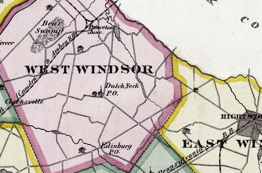 1875 Map of Mercer County New Jersey
