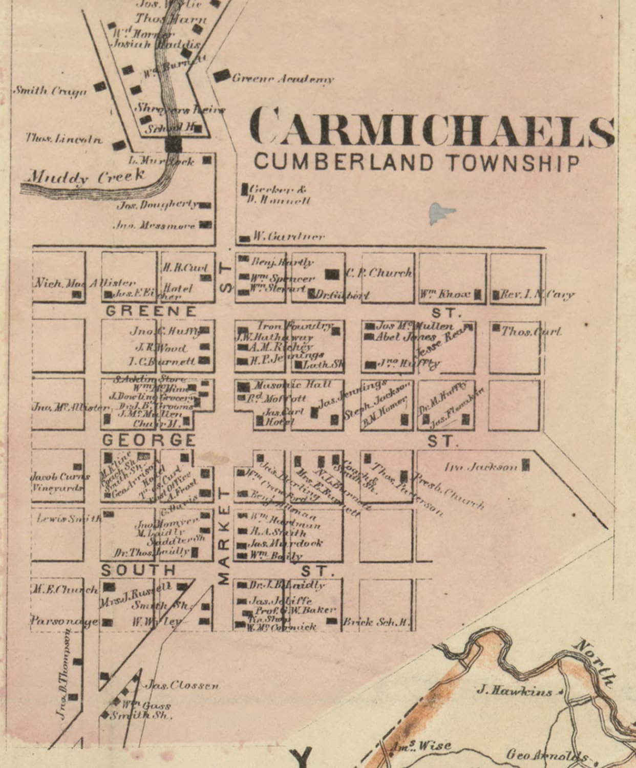 1865 McConnells Map of Greene County PA