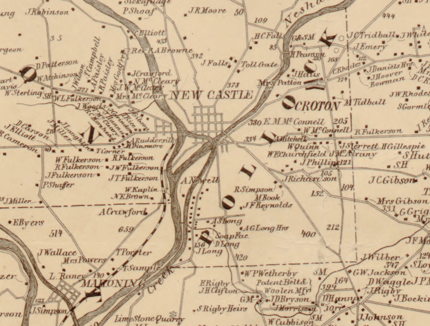 1860 Map of Lawrence and Beaver County Pa Brighton Staylesville Genealogy