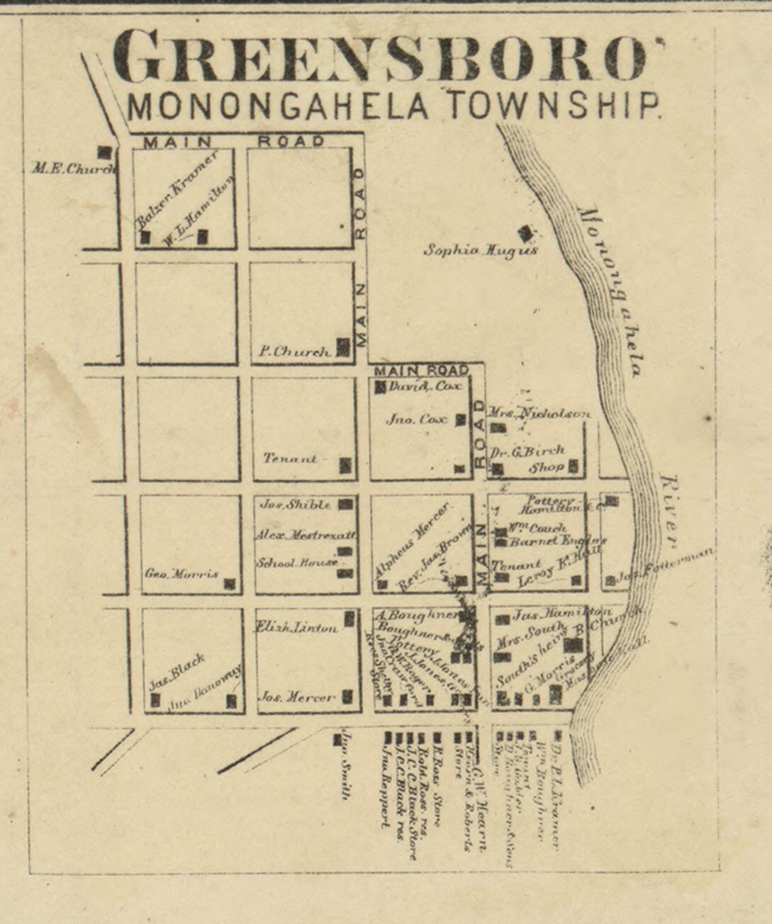 1865 McConnells Map of Greene County PA