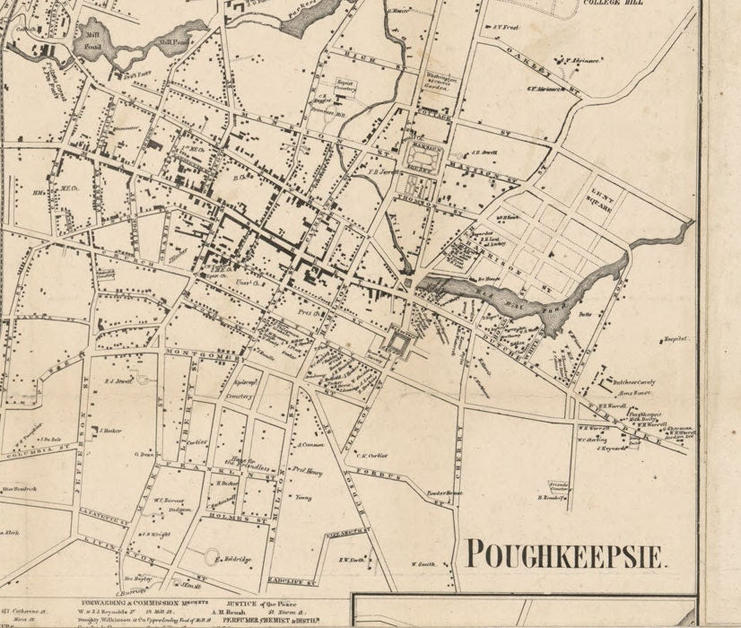 1858 Map of Dutchess County NY from actual surveys Poughkeepsie