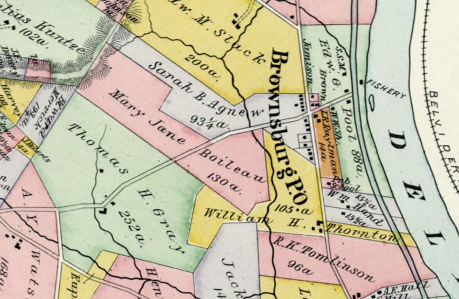 1891 Map of Upper Makefield Township Bucks County Pennsylvania