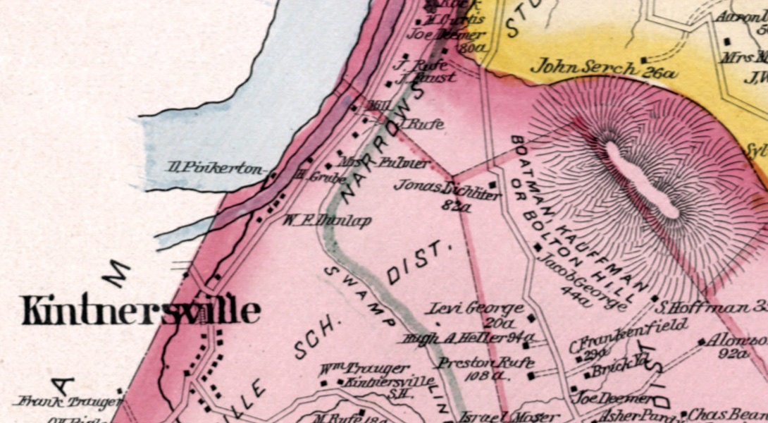 1891 Map of Bridgeton Nockamixon Township Bucks County Pennsylvania