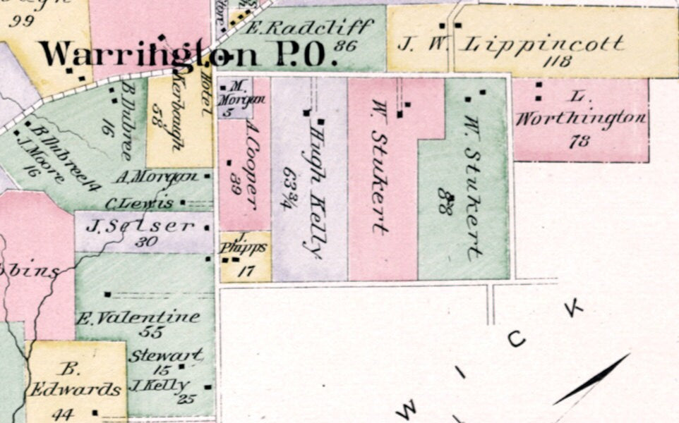 1891 Map of Warrington Township Bucks County Pennsylvania