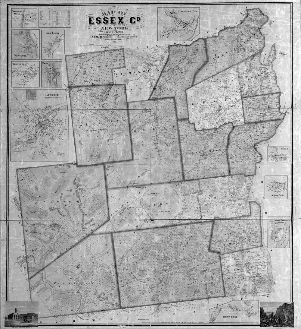 1858 Map of Essex County New York