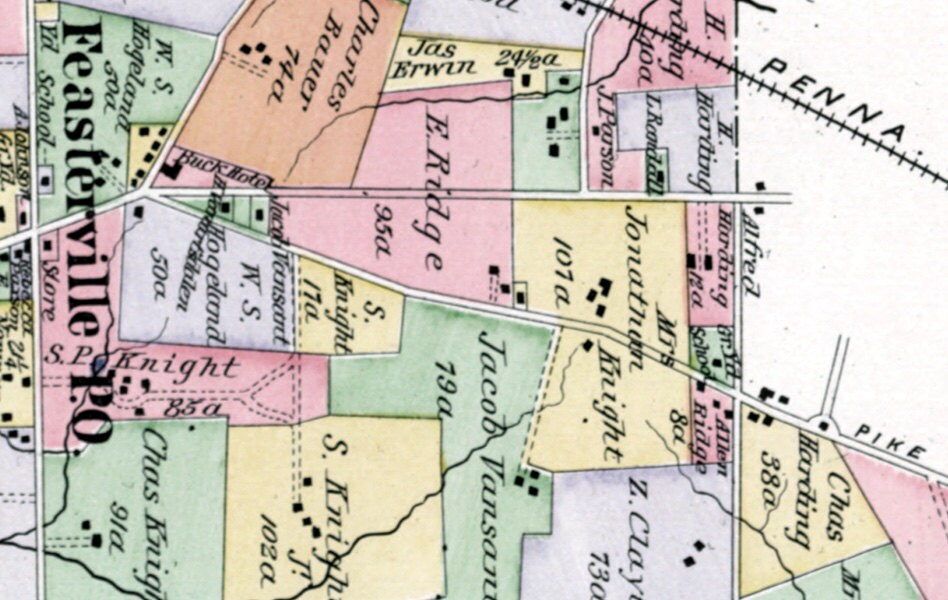 1891 Map of Southhampton Township Bucks County Pennsylvania