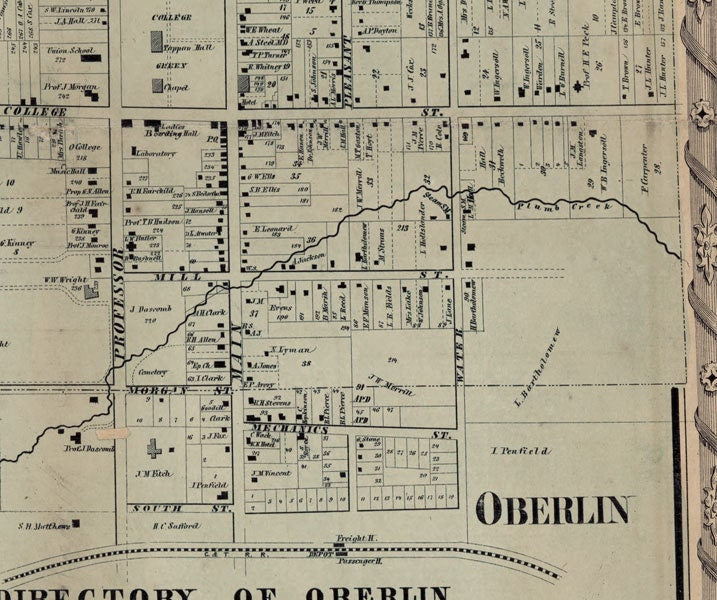 1857 Farm Line Map of Lorain County Ohio Elyria