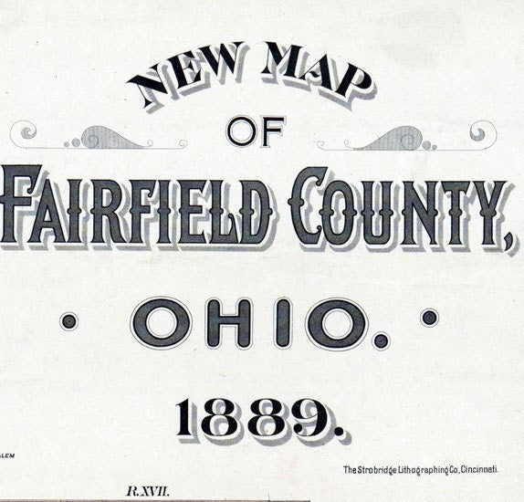 1889 Farm Line Map of Fairfield County Ohio Lancaster Winchester