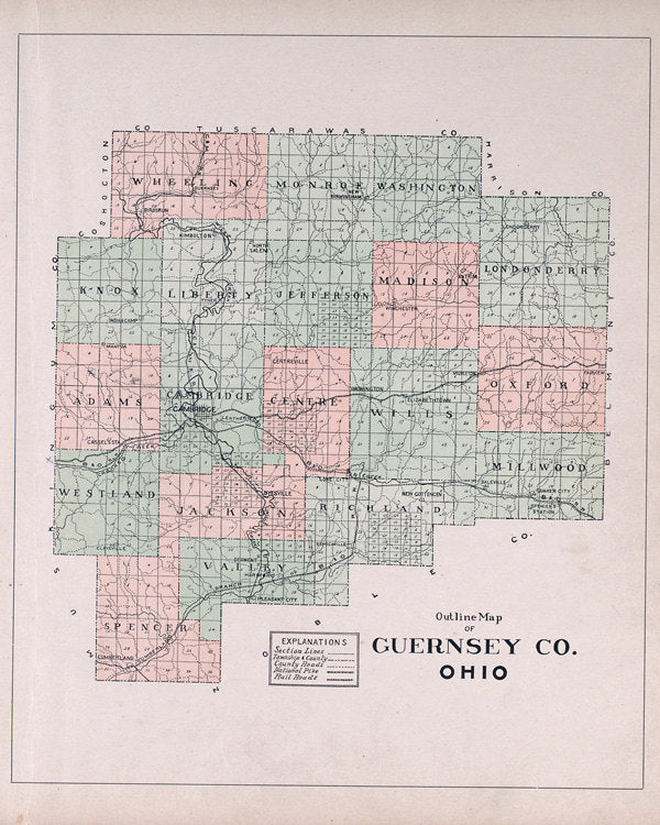 1902 Map of Guernsey County Ohio
