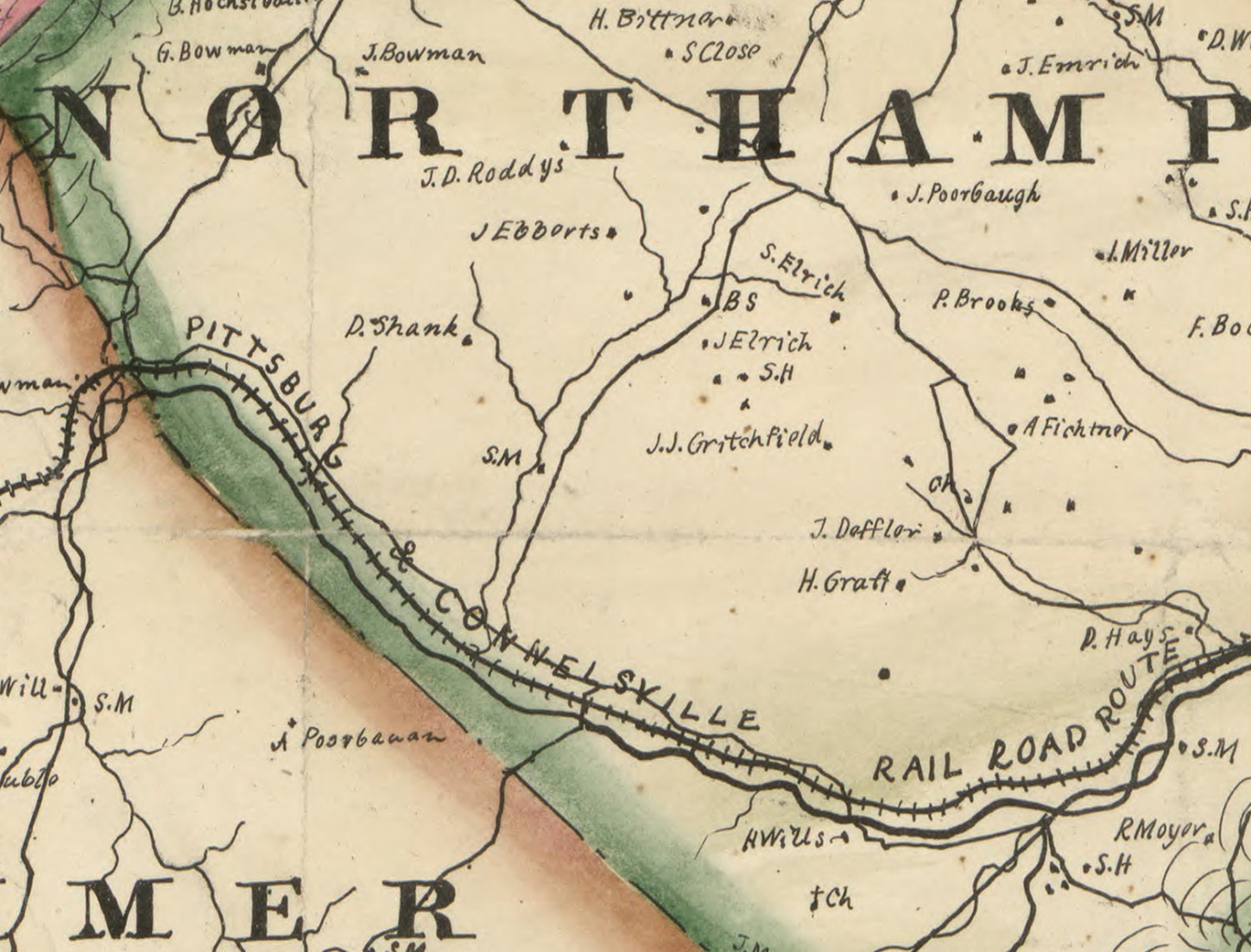 1860 Map of Somerset County Pa